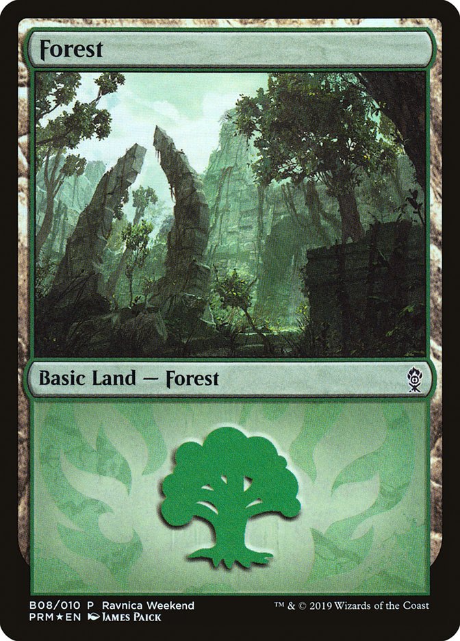Forest - Gruul (B08) [RNA Ravnica Weekend] | Game Haven TX
