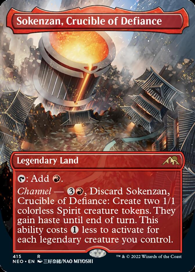 Sokenzan, Crucible of Defiance (Borderless) [Kamigawa: Neon Dynasty] | Game Haven TX
