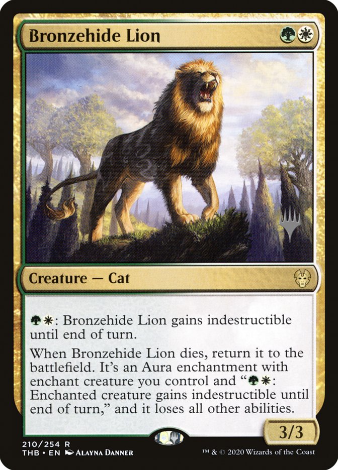 Bronzehide Lion (Promo Pack) [Theros Beyond Death Promos] | Game Haven TX