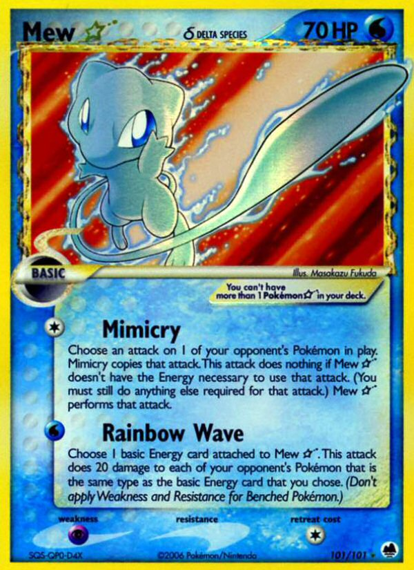 Mew Star (101/101) (Delta Species) [EX: Dragon Frontiers] | Game Haven TX
