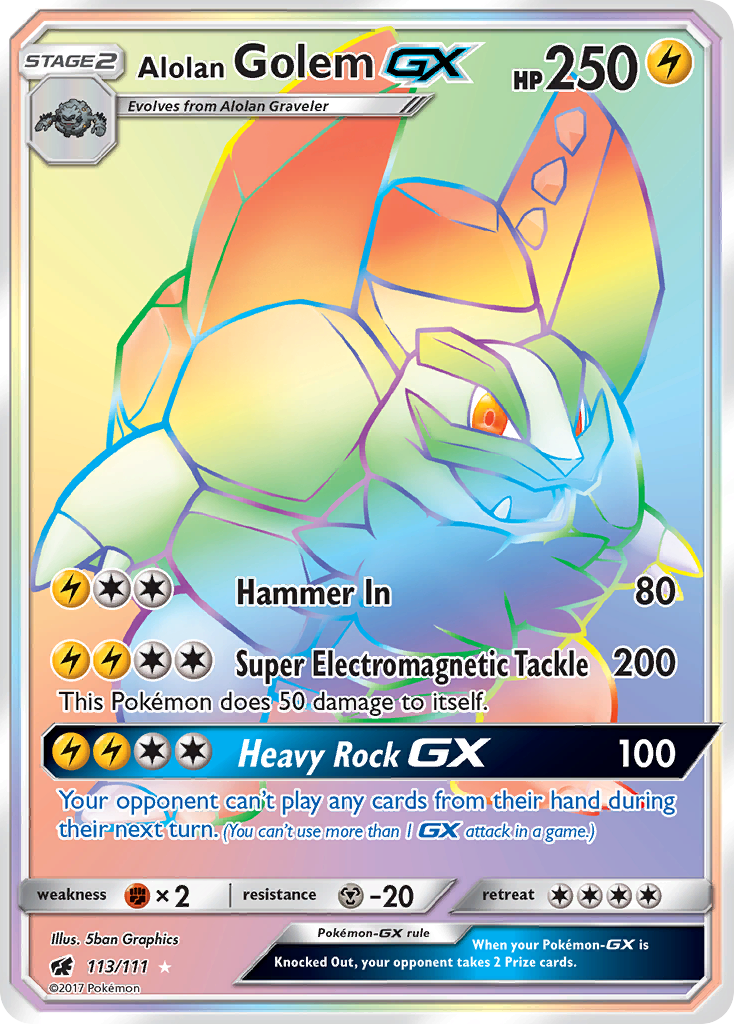Alolan Golem GX (113/111) [Sun & Moon: Crimson Invasion] | Game Haven TX