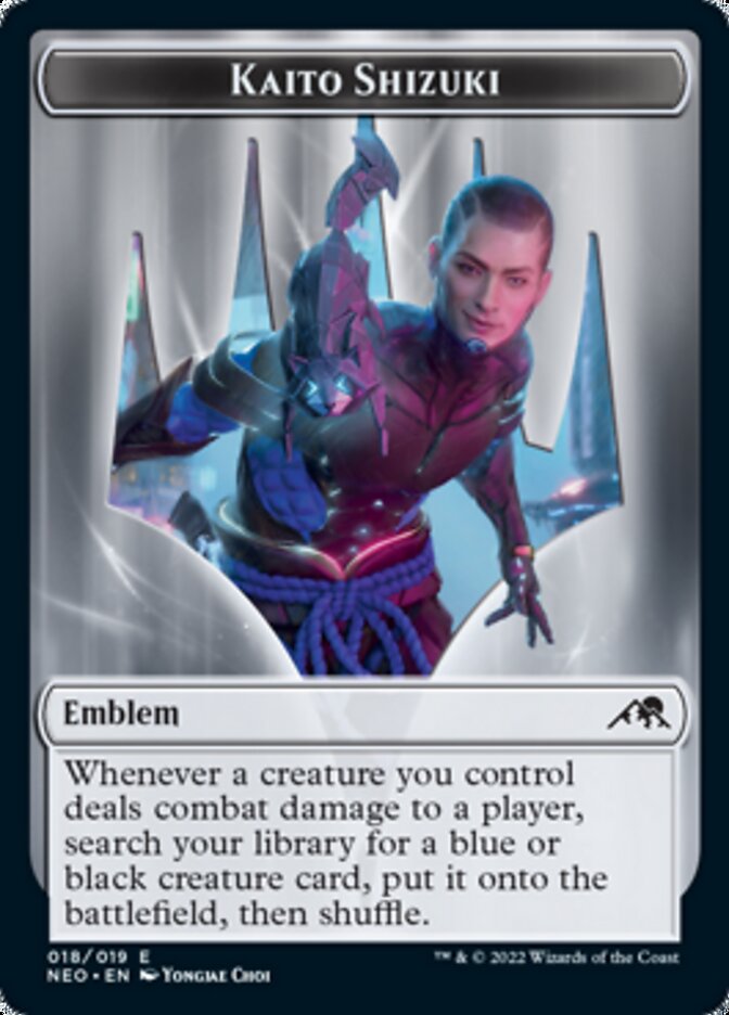 Spirit (002) // Kaito Shizuki Emblem Double-sided Token [Kamigawa: Neon Dynasty Tokens] | Game Haven TX