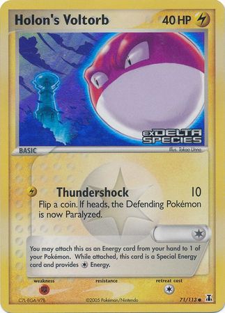 Holon's Voltorb (71/113) (Stamped) [EX: Delta Species] | Game Haven TX