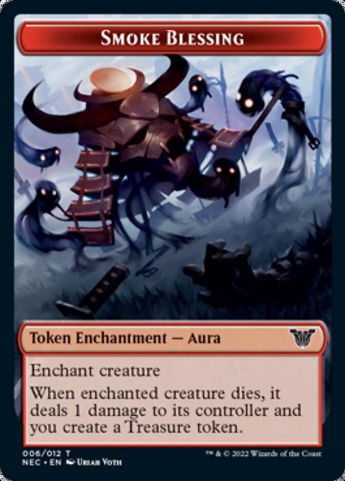 Smoke Blessing // Goblin Double-sided Token [Kamigawa: Neon Dynasty Commander Tokens] | Game Haven TX