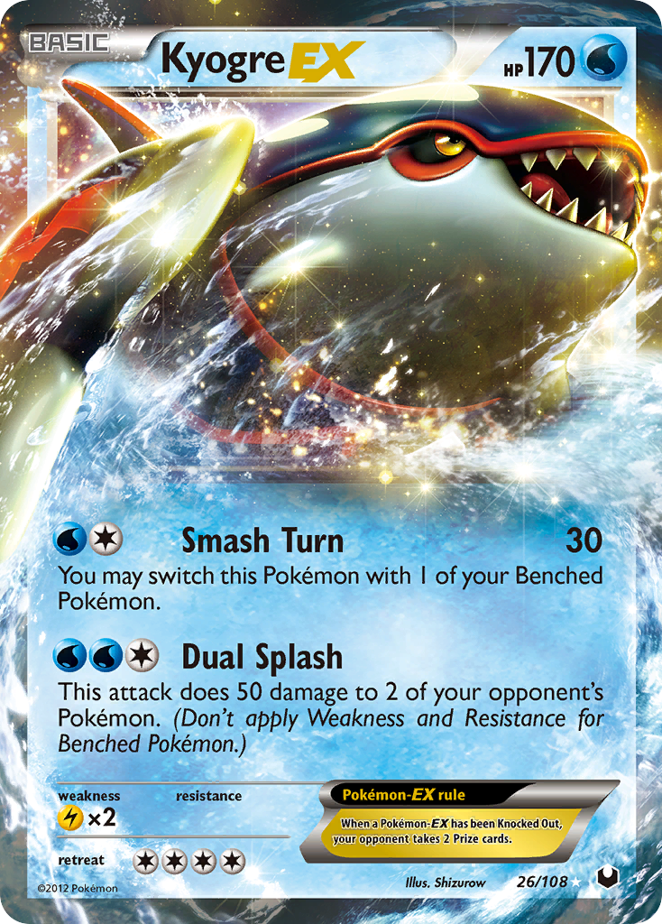 Kyogre EX (26/108) [Black & White: Dark Explorers] | Game Haven TX