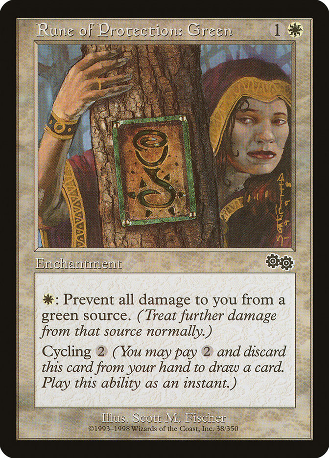 Rune of Protection: Green [Urza's Saga] | Game Haven TX