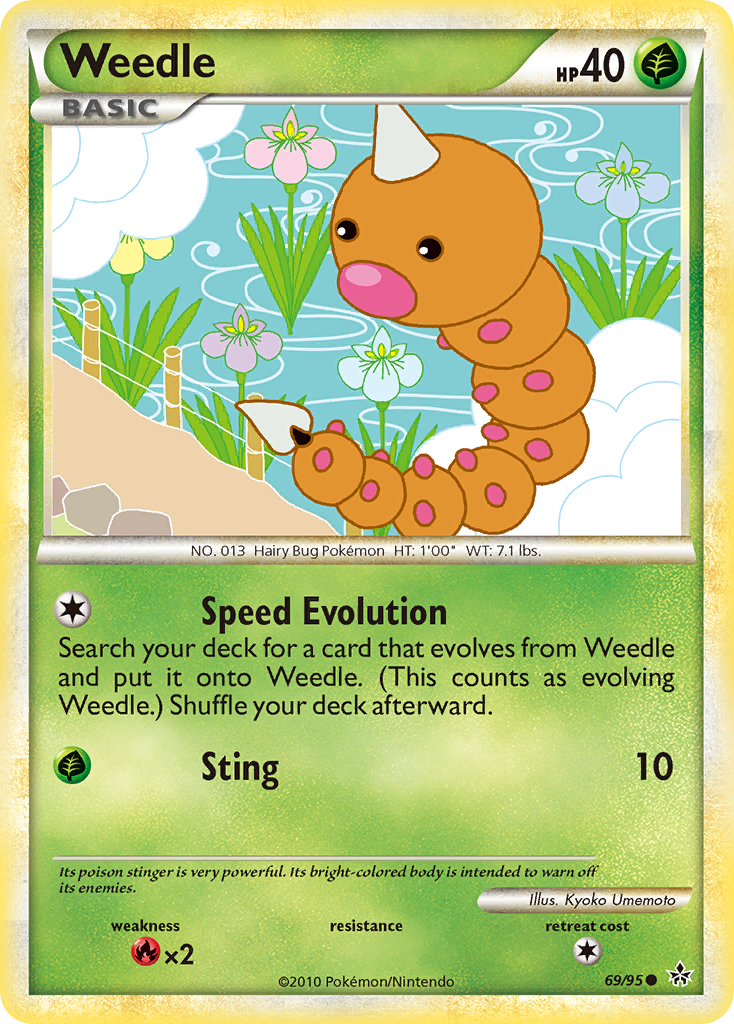 Weedle (69/95) [HeartGold & SoulSilver: Unleashed] | Game Haven TX