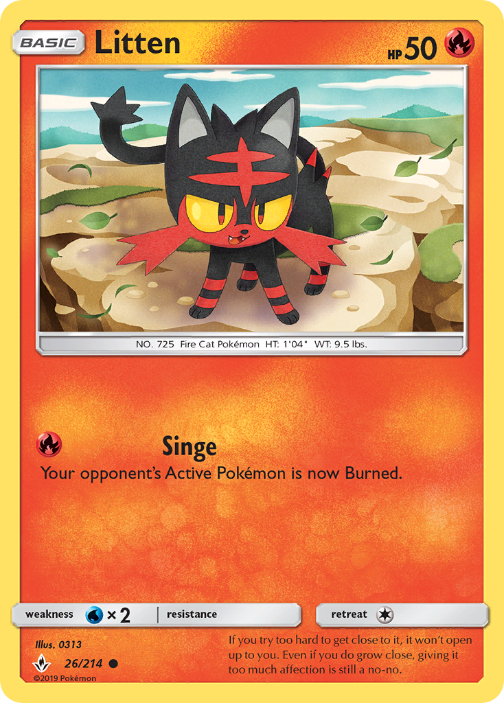 Litten (26/214) [Sun & Moon: Unbroken Bonds] | Game Haven TX