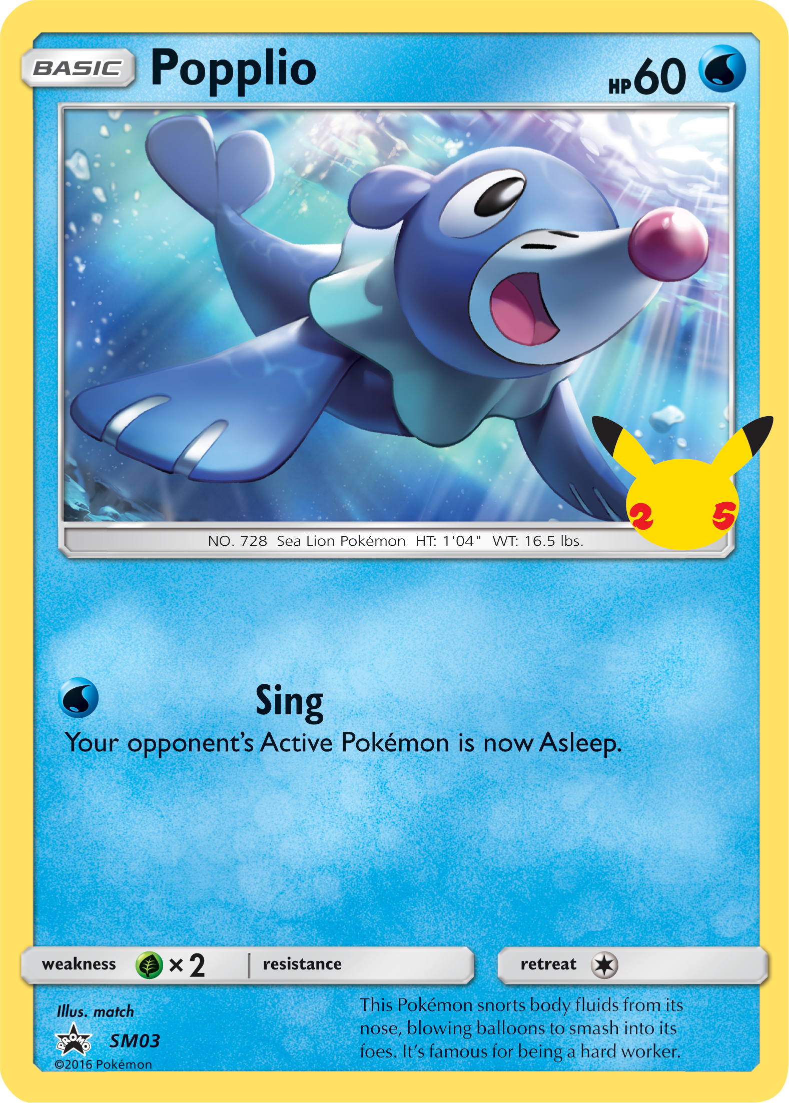 Popplio (SM03) (Jumbo Card) [First Partner Pack] | Game Haven TX