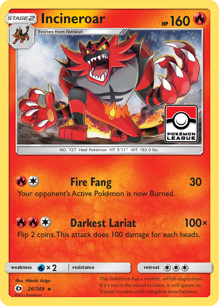 Incineroar (26/149) [Sun & Moon: Base Set] | Game Haven TX