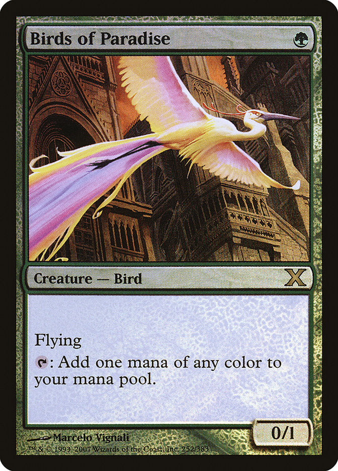 Birds of Paradise (Premium Foil) [Tenth Edition] | Game Haven TX