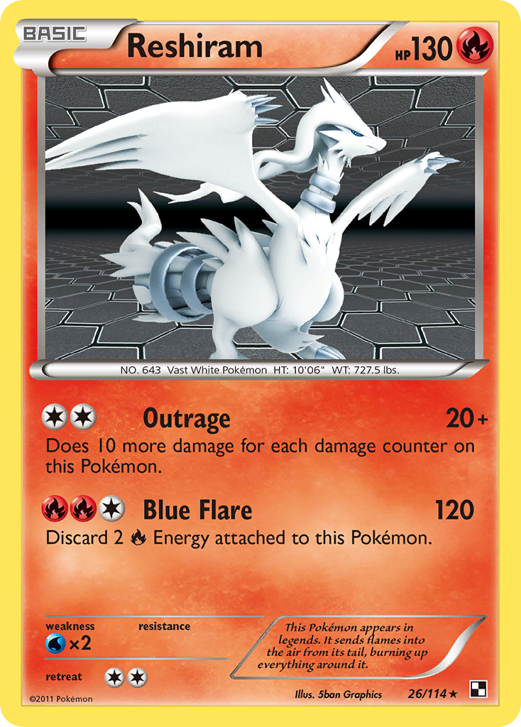 Reshiram (26/114) [Black & White: Base Set] | Game Haven TX