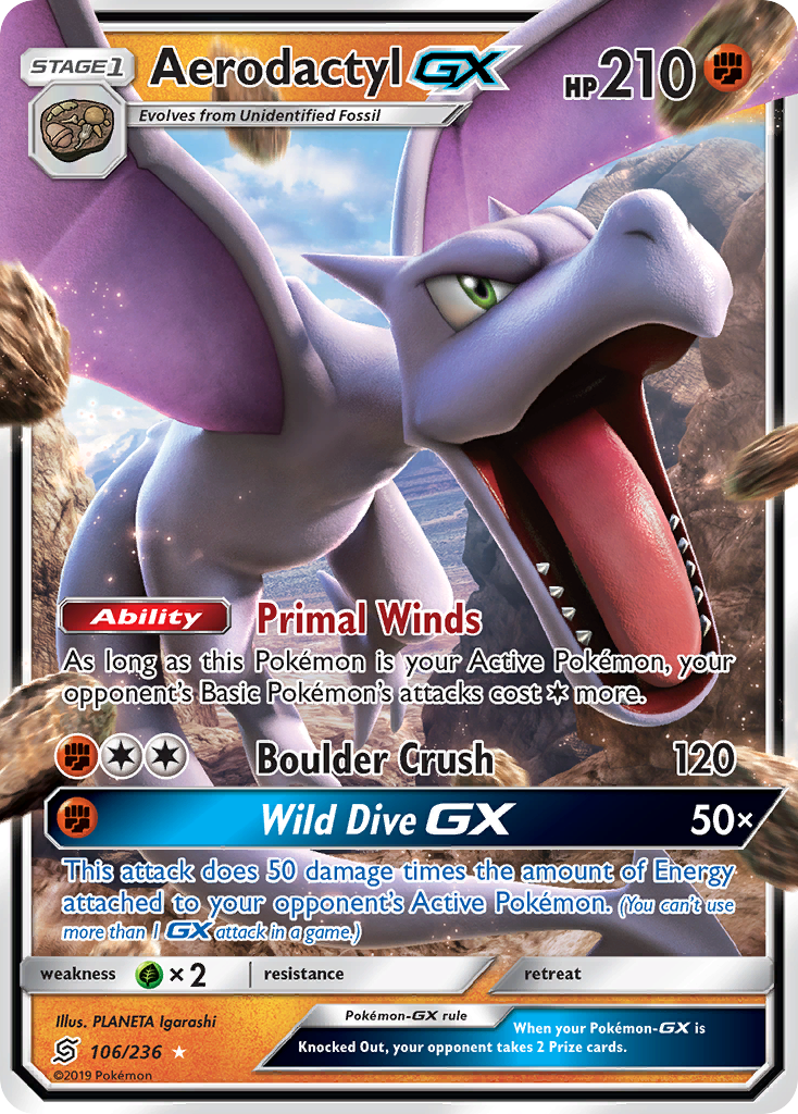 Aerodactyl GX (106/236) [Sun & Moon: Unified Minds] | Game Haven TX