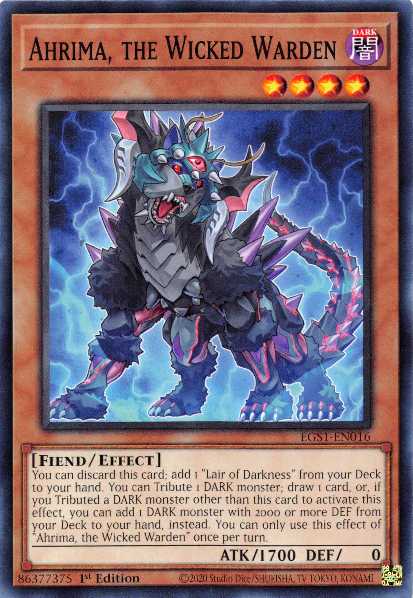 Ahrima, the Wicked Warden [EGS1-EN016] null | Game Haven TX