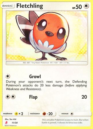 Fletchling (11/30) [Sun & Moon: Trainer Kit - Lycanroc] | Game Haven TX