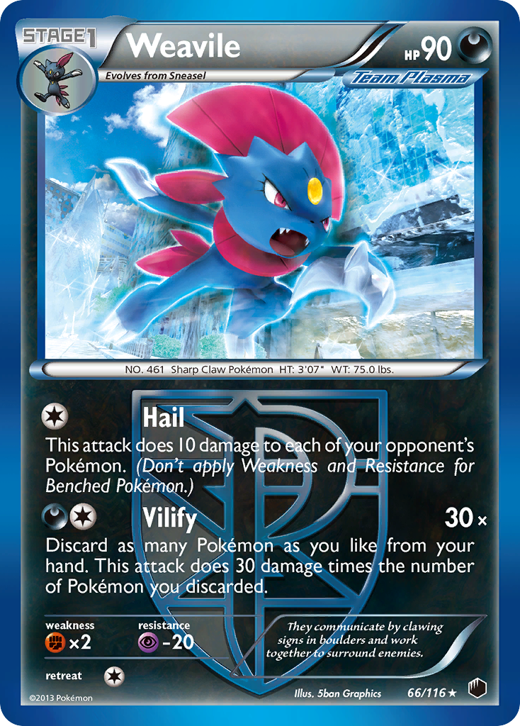 Weavile (66/116) [Black & White: Plasma Freeze] | Game Haven TX