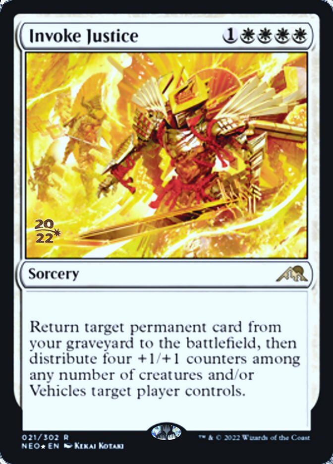 Invoke Justice [Kamigawa: Neon Dynasty Prerelease Promos] | Game Haven TX