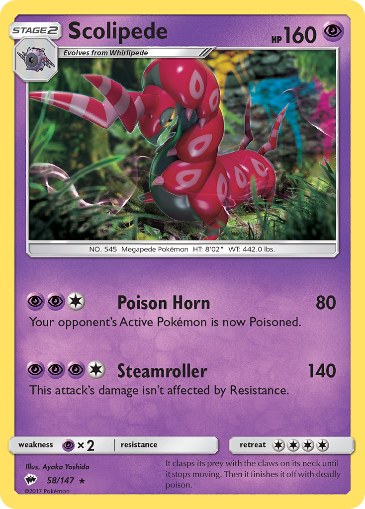 Scolipede (58/147) [Sun & Moon: Burning Shadows] | Game Haven TX