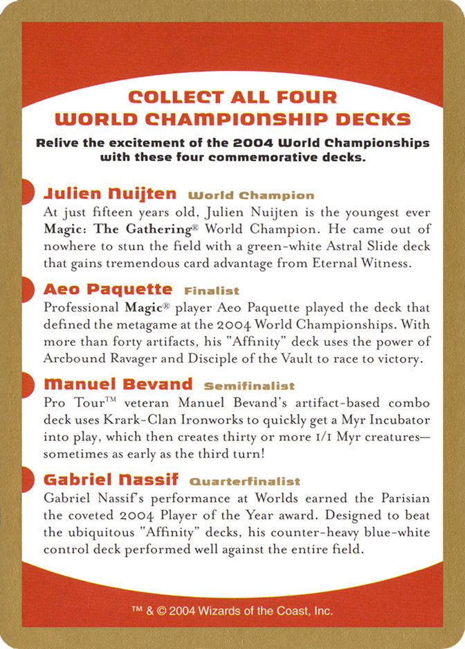 2004 World Championships Ad [World Championship Decks 2004] | Game Haven TX