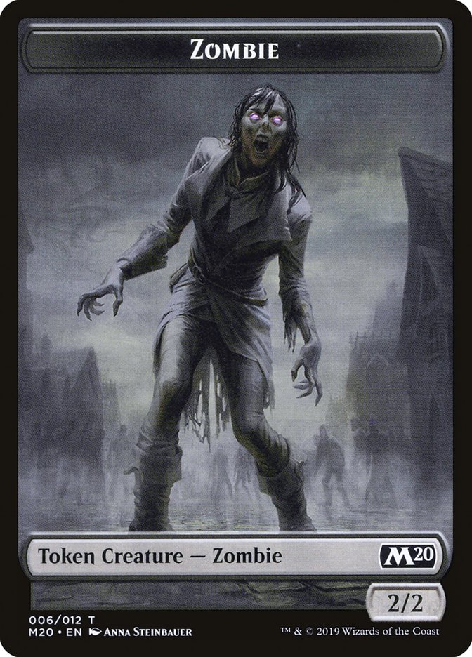 Zombie Token [Core Set 2020 Tokens] | Game Haven TX