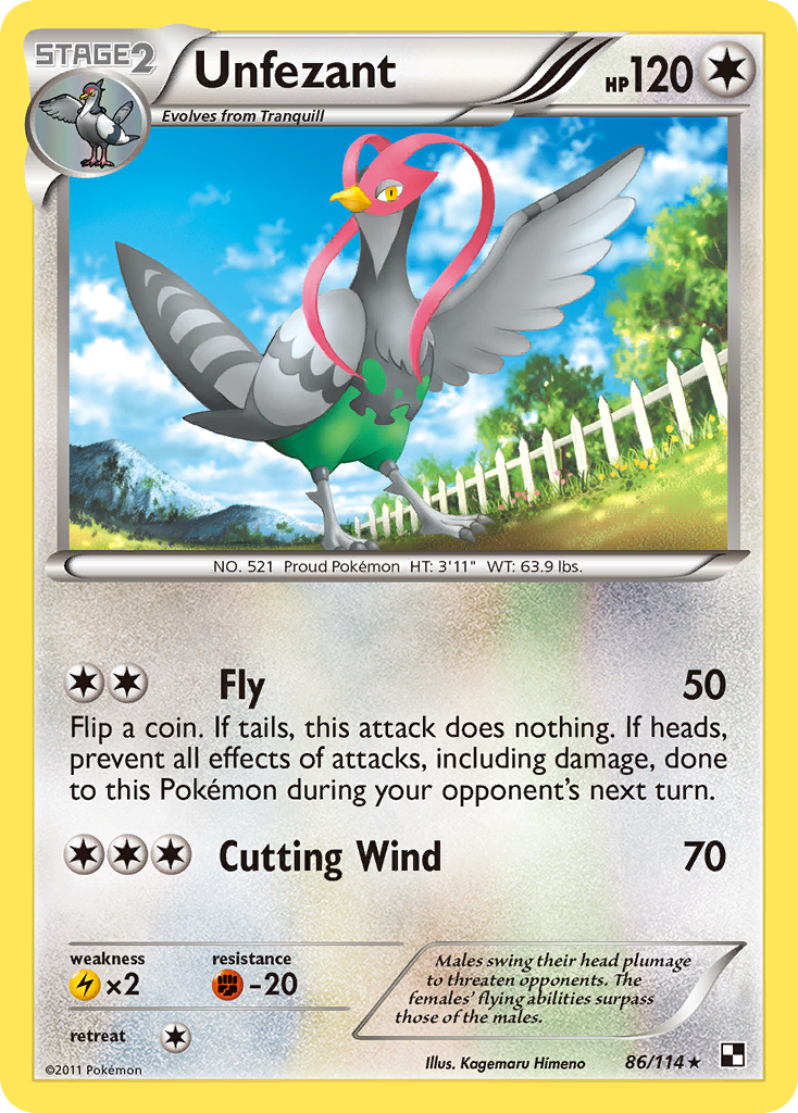 Unfezant (86/114) [Black & White: Base Set] | Game Haven TX