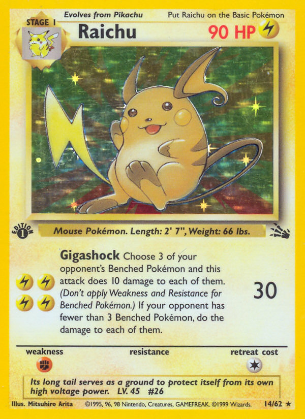 Raichu (14/62) [Fossil 1st Edition] | Game Haven TX