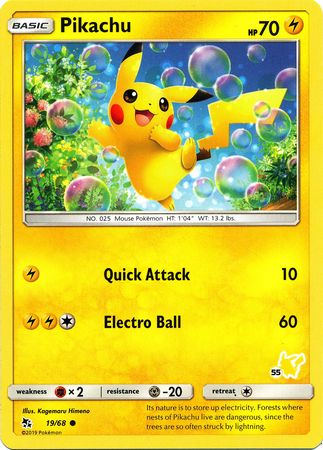 Pikachu (19/68) (Pikachu Stamp #55) [Battle Academy 2020] | Game Haven TX
