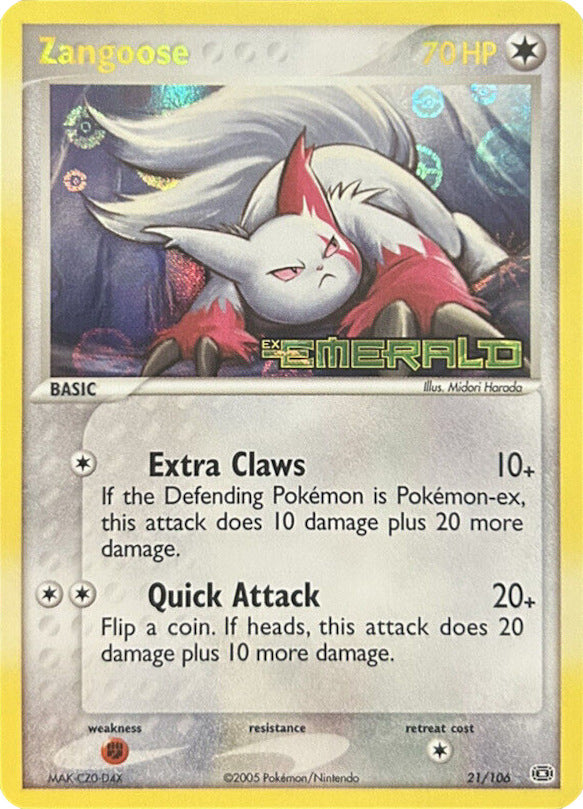 Zangoose (21/106) (Stamped) [EX: Emerald] | Game Haven TX