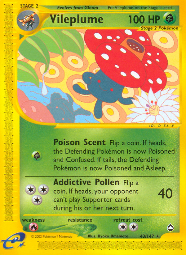 Vileplume (43/147) [Aquapolis] | Game Haven TX