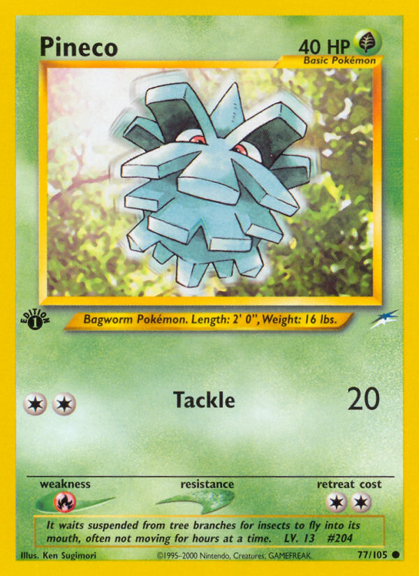Pineco (77/105) [Neo Destiny 1st Edition] | Game Haven TX