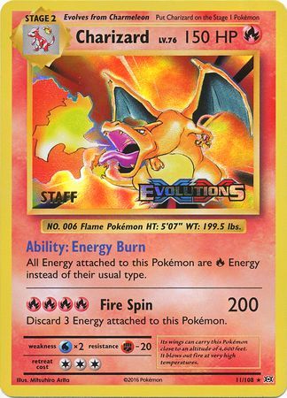 Charizard (11/108) (XY Evolutions Staff Prerelease) [XY: Black Star Promos] | Game Haven TX