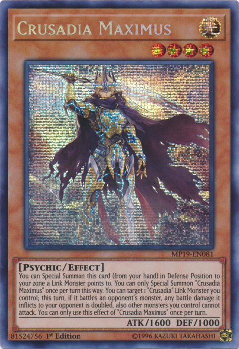 Crusadia Maximus [MP19-EN081] Prismatic Secret Rare | Game Haven TX