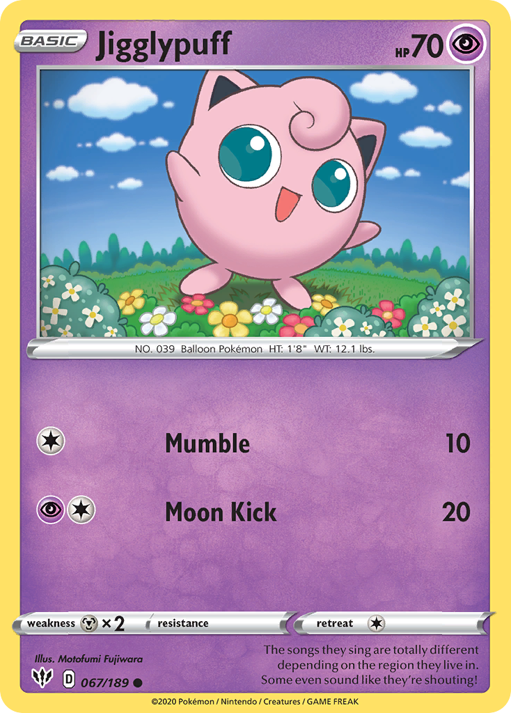 Jigglypuff (067/189) [Sword & Shield: Darkness Ablaze] | Game Haven TX