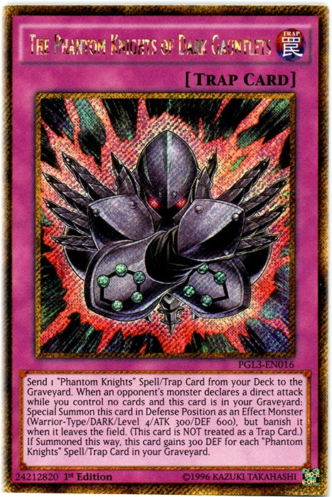 The Phantom Knights of Dark Gauntlets [PGL3-EN016] Gold Secret Rare | Game Haven TX