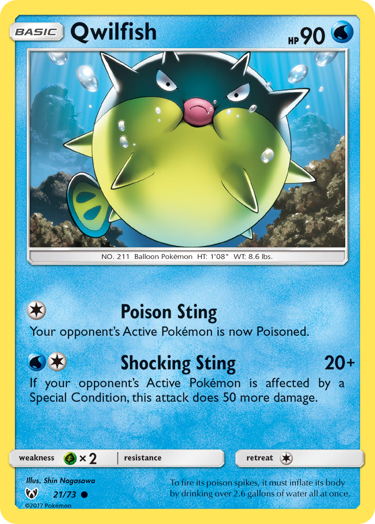 Qwilfish (21/73) [Sun & Moon: Shining Legends] | Game Haven TX