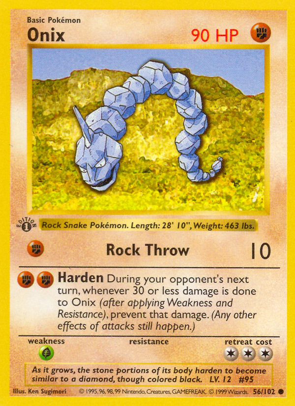 Onix (56/102) (Shadowless) [Base Set 1st Edition] | Game Haven TX