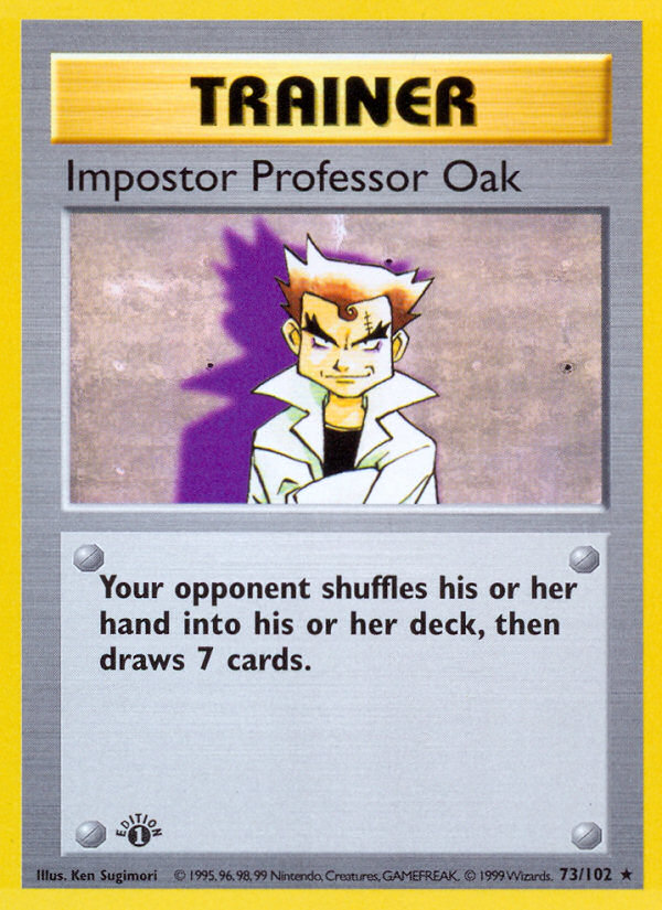 Impostor Professor Oak (73/102) (Shadowless) [Base Set 1st Edition] | Game Haven TX