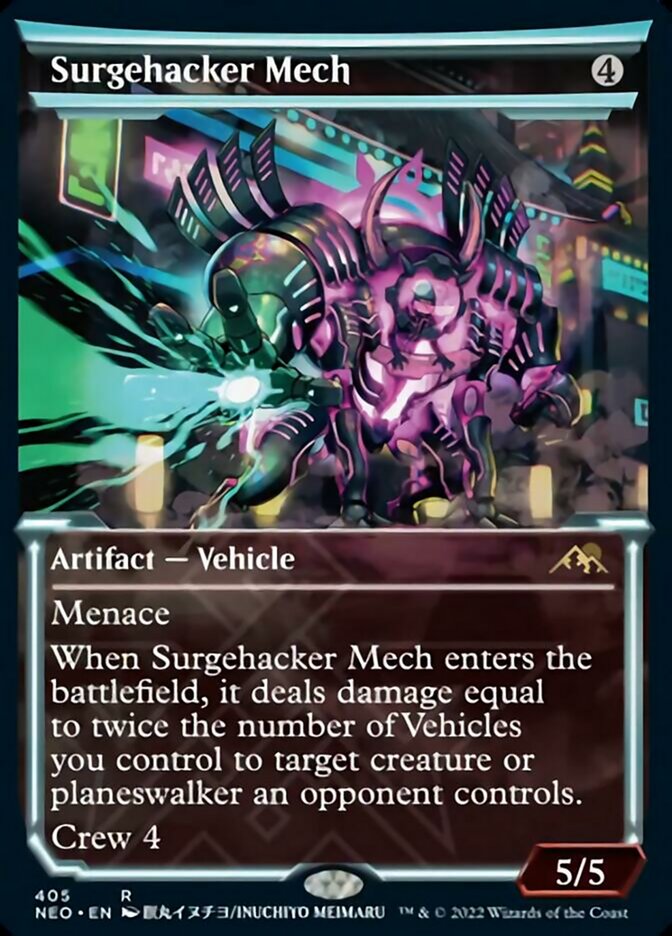 Surgehacker Mech (Showcase Soft Glow) [Kamigawa: Neon Dynasty] | Game Haven TX