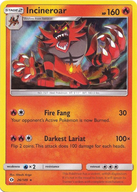 Incineroar (26/149) (Water Web Holo) [Sun & Moon: Base Set] | Game Haven TX