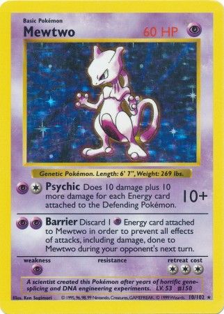 Mewtwo (10/102) [Base Set Shadowless Unlimited] | Game Haven TX