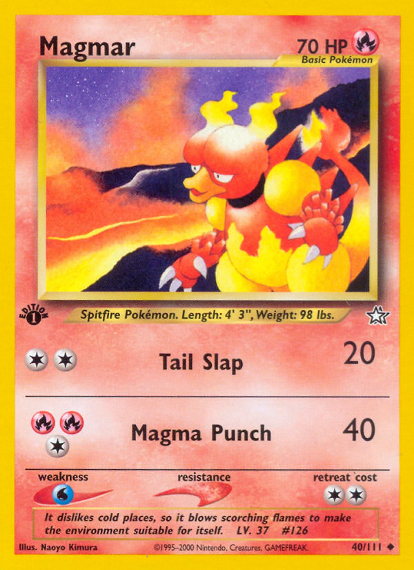 Magmar (40/111) [Neo Genesis 1st Edition] | Game Haven TX