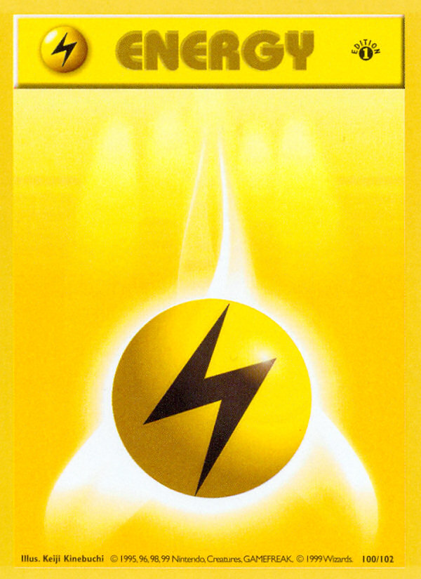 Lightning Energy (100/102) (Shadowless) [Base Set 1st Edition] | Game Haven TX