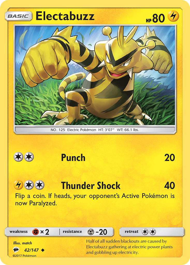 Electabuzz (42/147) [Sun & Moon: Burning Shadows] | Game Haven TX