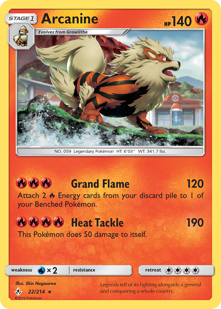 Arcanine (22/214) [Sun & Moon: Unbroken Bonds] | Game Haven TX