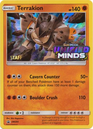 Terrakion (SM205) (Staff Prerelease Promo) [Sun & Moon: Black Star Promos] | Game Haven TX