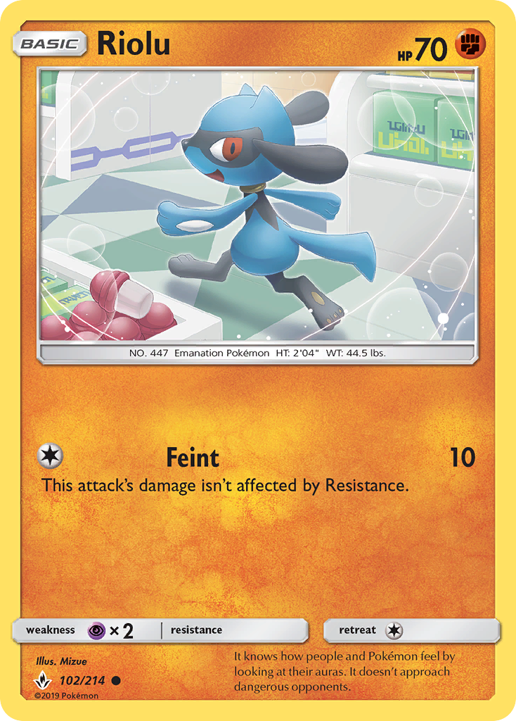 Riolu (102/214) [Sun & Moon: Unbroken Bonds] | Game Haven TX