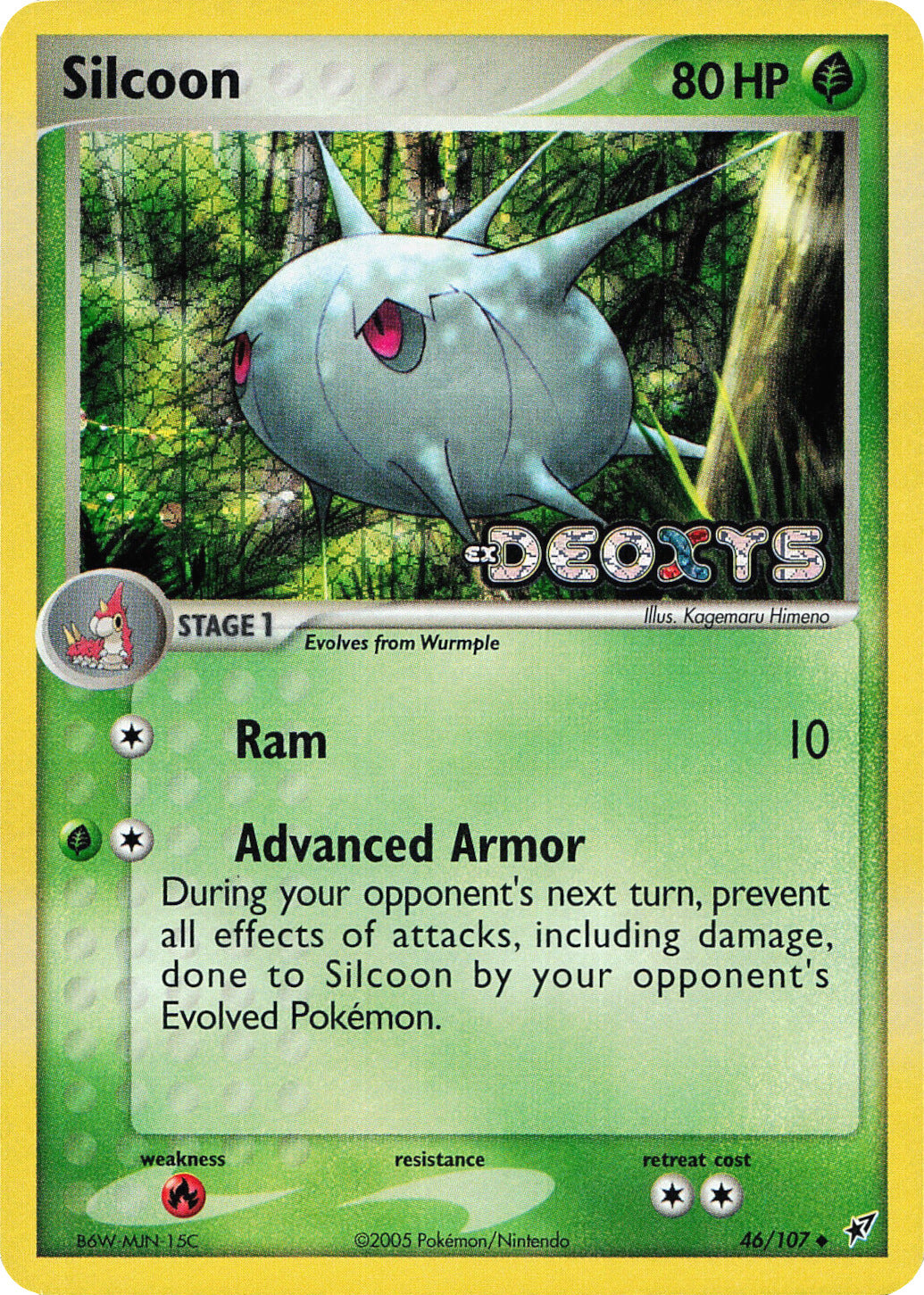 Silcoon (46/107) (Stamped) [EX: Deoxys] | Game Haven TX