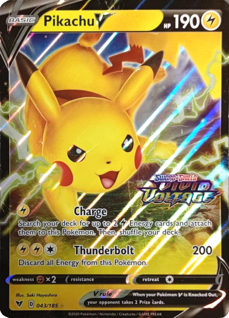 Pikachu V (043/185) (Vivid Voltage Stamp) [Sword & Shield: Vivid Voltage] | Game Haven TX