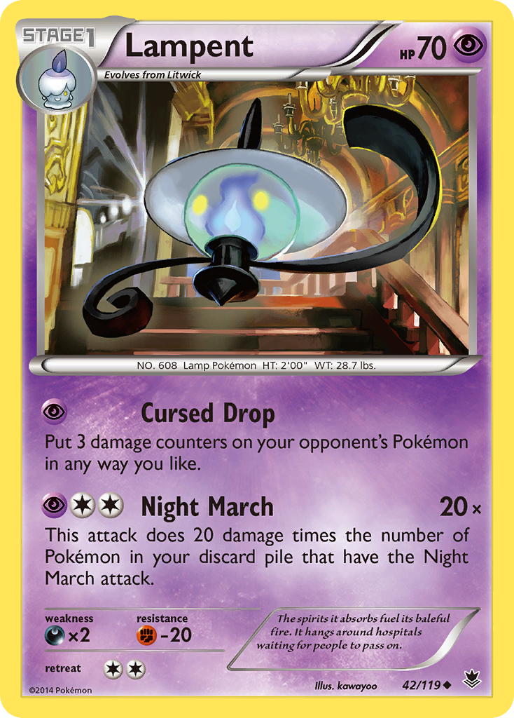 Lampent (42/119) [XY: Phantom Forces] | Game Haven TX