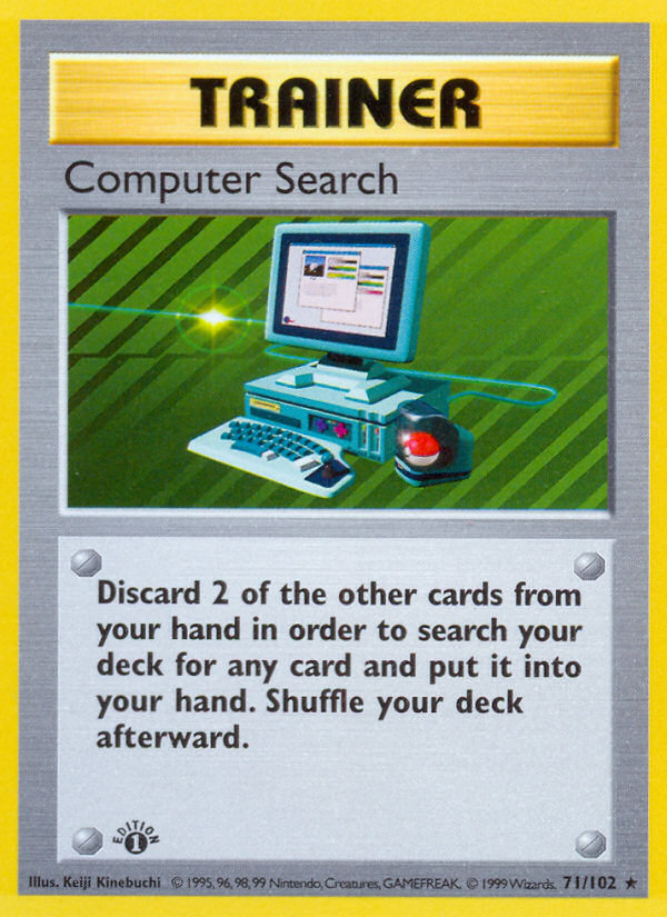 Computer Search (71/102) (Shadowless) [Base Set 1st Edition] | Game Haven TX
